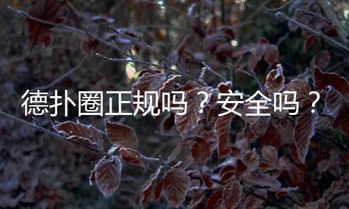 德扑圈正规吗？安全吗？2025年真实测评与风险提示